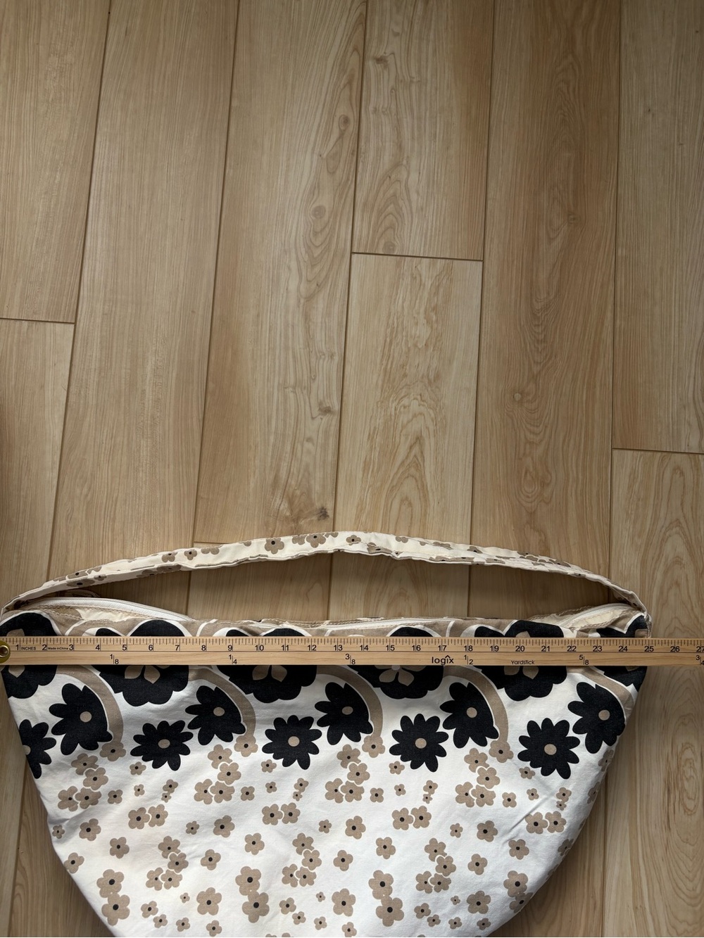 Slouchy oversized hobo tote bag purse floral boho neutral - Picture 5 of 7